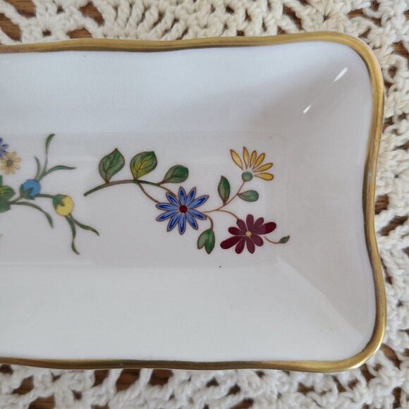 Aynsley England Mint Tray 8-1/4" Fine English Bone China Famille Rose Pattern - Picture 5 of 15